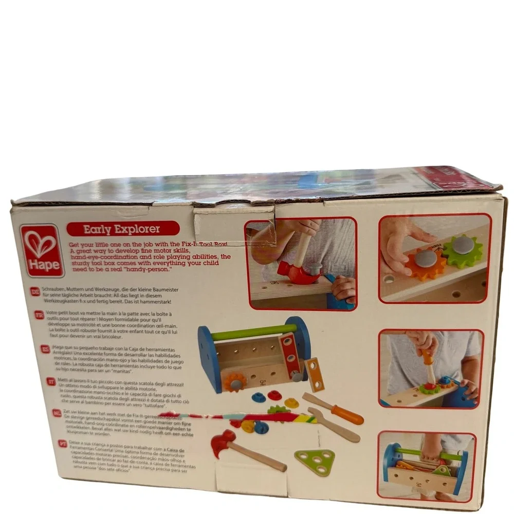 Hape Fix It Tool Box Wooden Toy‎ Set w/ Box – Partial Set + Extra Tools